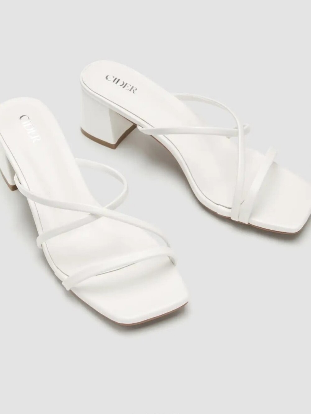 Cider Strap Chunky Heel Sandals - White